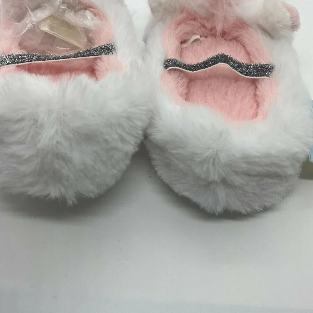 Cat & Jack infant/Toddler Plush Unicorn Slippers With Strap-White-Size 2T/3T-NWT